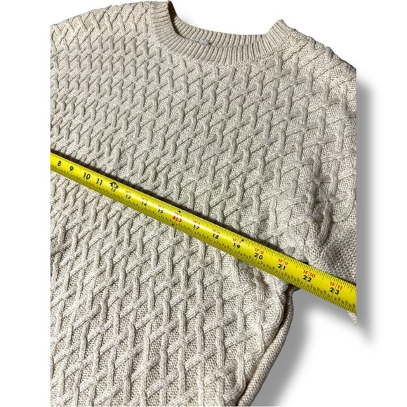 St. John’s Bay Cozy Relaxed Fit Crewneck Lightweight Cream Knit Sweater - Picture 10 of 16